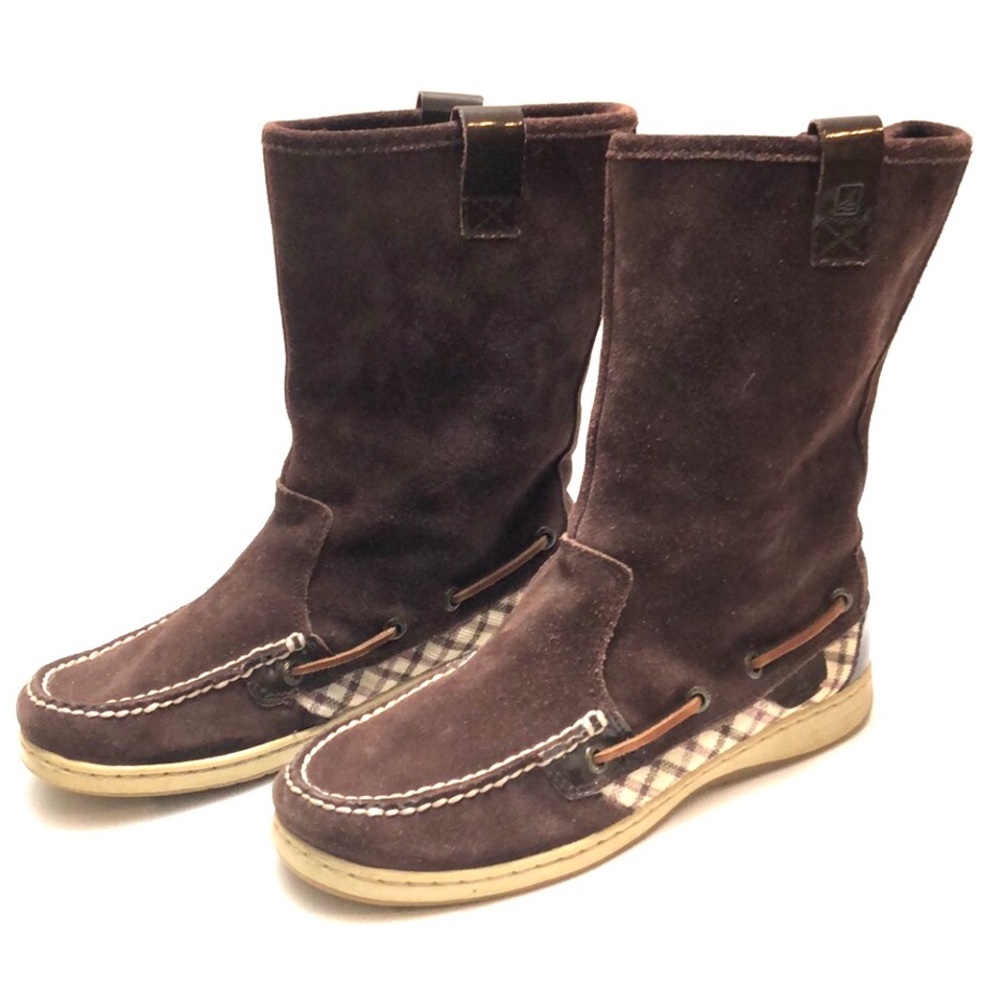 Sperry Topslider Brown Leather Pull-on Winter Boots size 6M